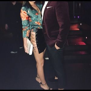 Danielle Guizio Patent Leather Skirt